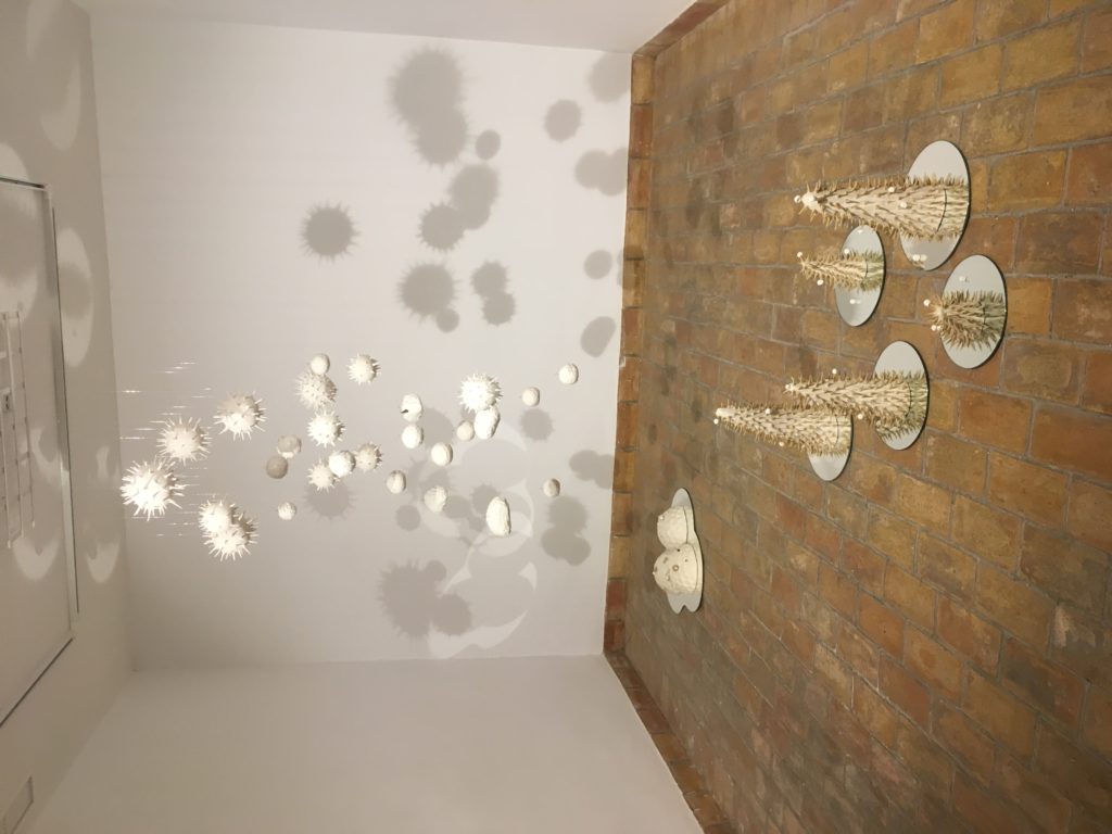 POLEN. Instalación cerámica escultórica contemporánea conceptual artista rambleño Luis Torres Ceramics Páginas de Barro Casa Góngora Córdoba